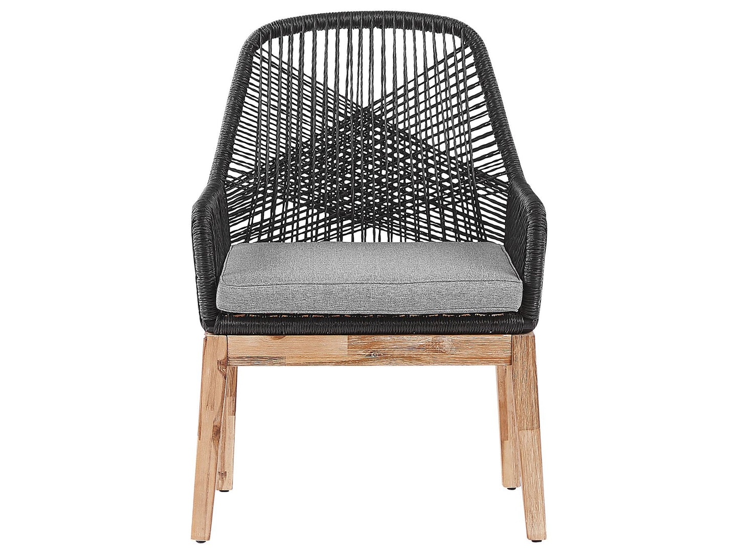 Garden Dining Set 4 Seater ORISTANO with Cushions Concrete Black