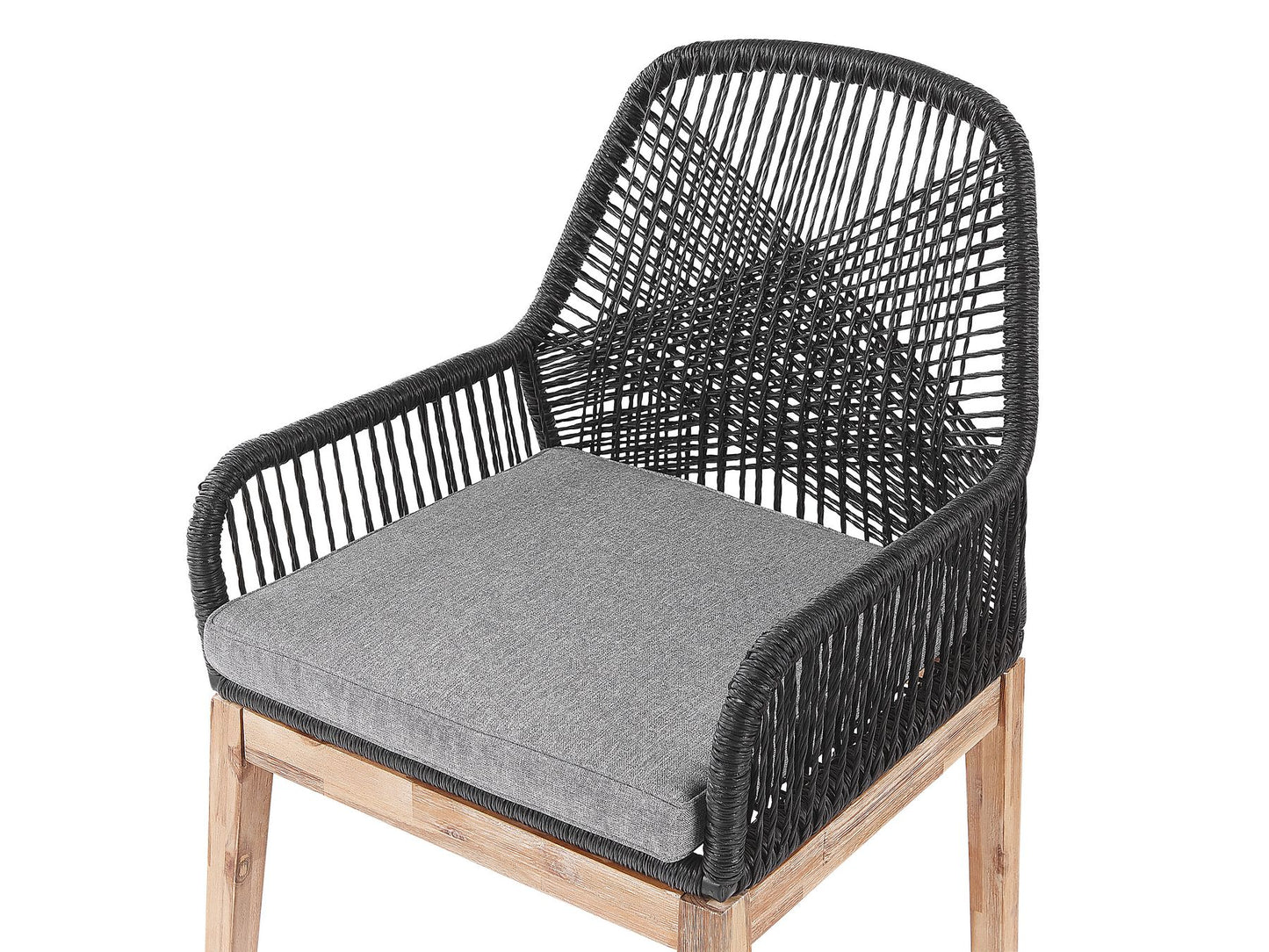 Garden Dining Set 4 Seater ORISTANO with Cushions Concrete Black