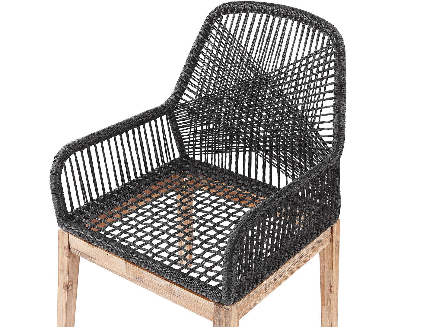 Garden Dining Set 4 Seater ORISTANO with Cushions Concrete Black