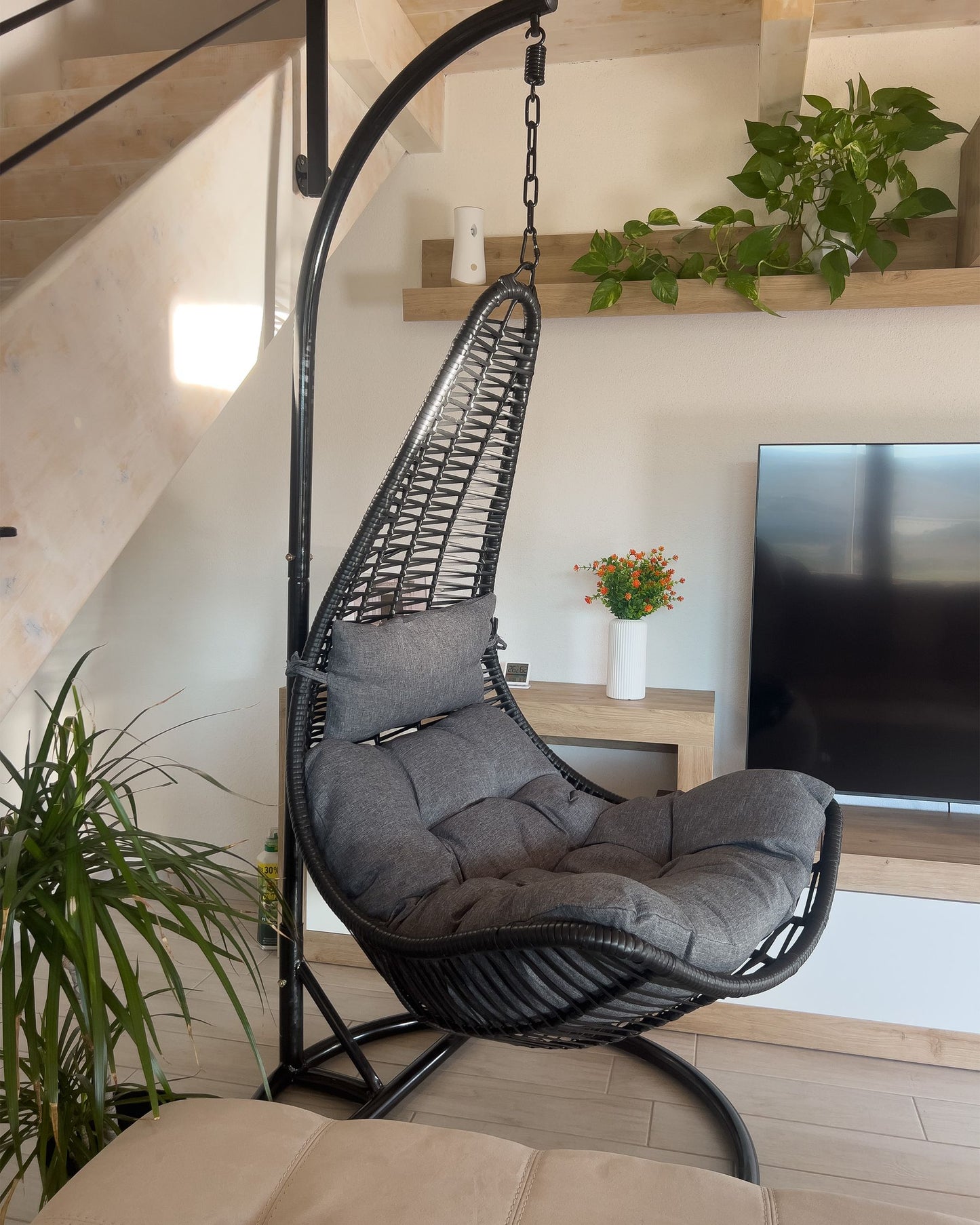 Hanging Chair ATRI II PE Rattan Black