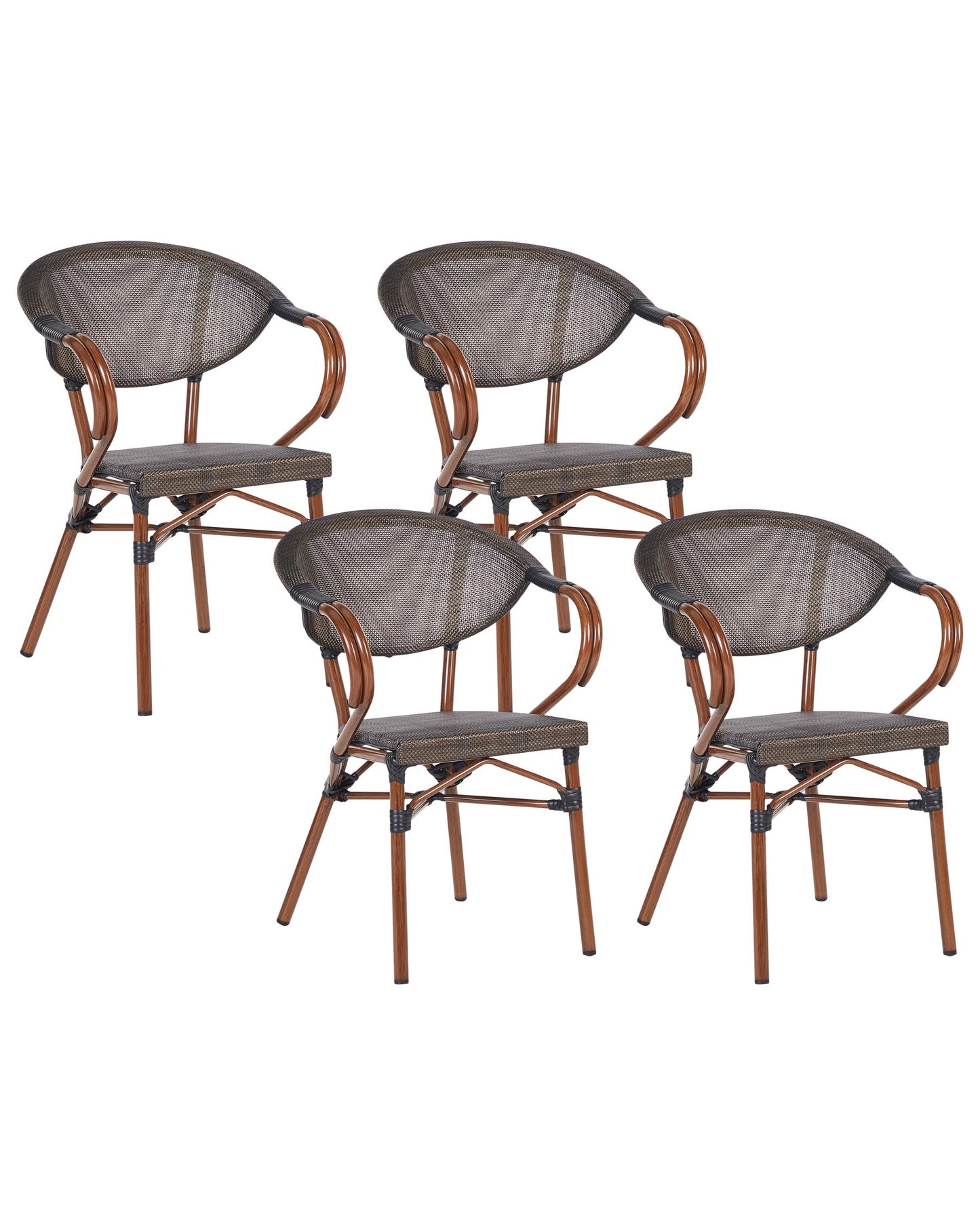 Set of 4 Garden Chairs CASPRI II Metal Grey