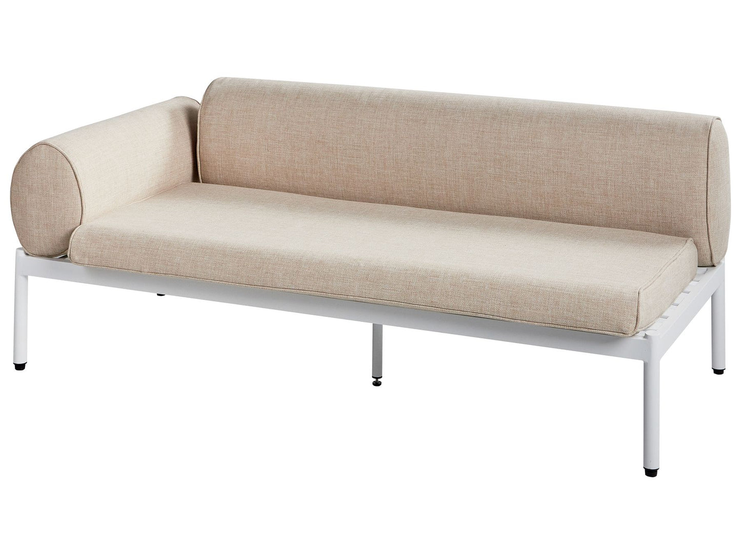 Garden Corner Sofa with Table 5 Seater RASIGLIA Left Hand Metal Beige