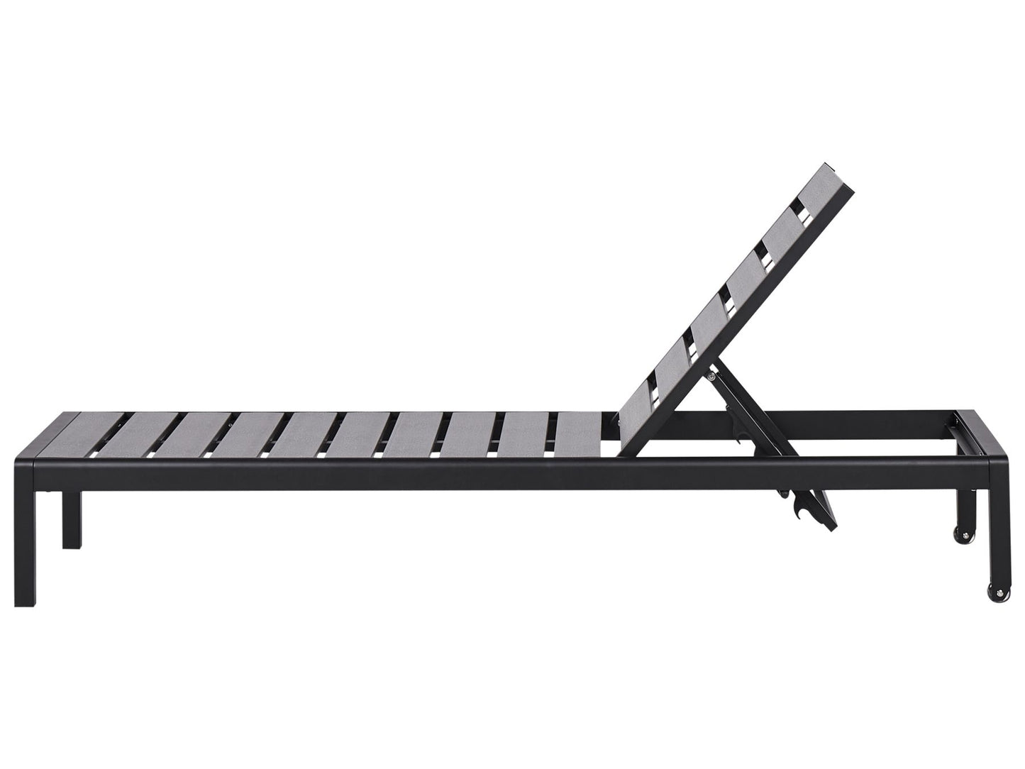 Aluminium Reclining Sun Lounger Black NARDO