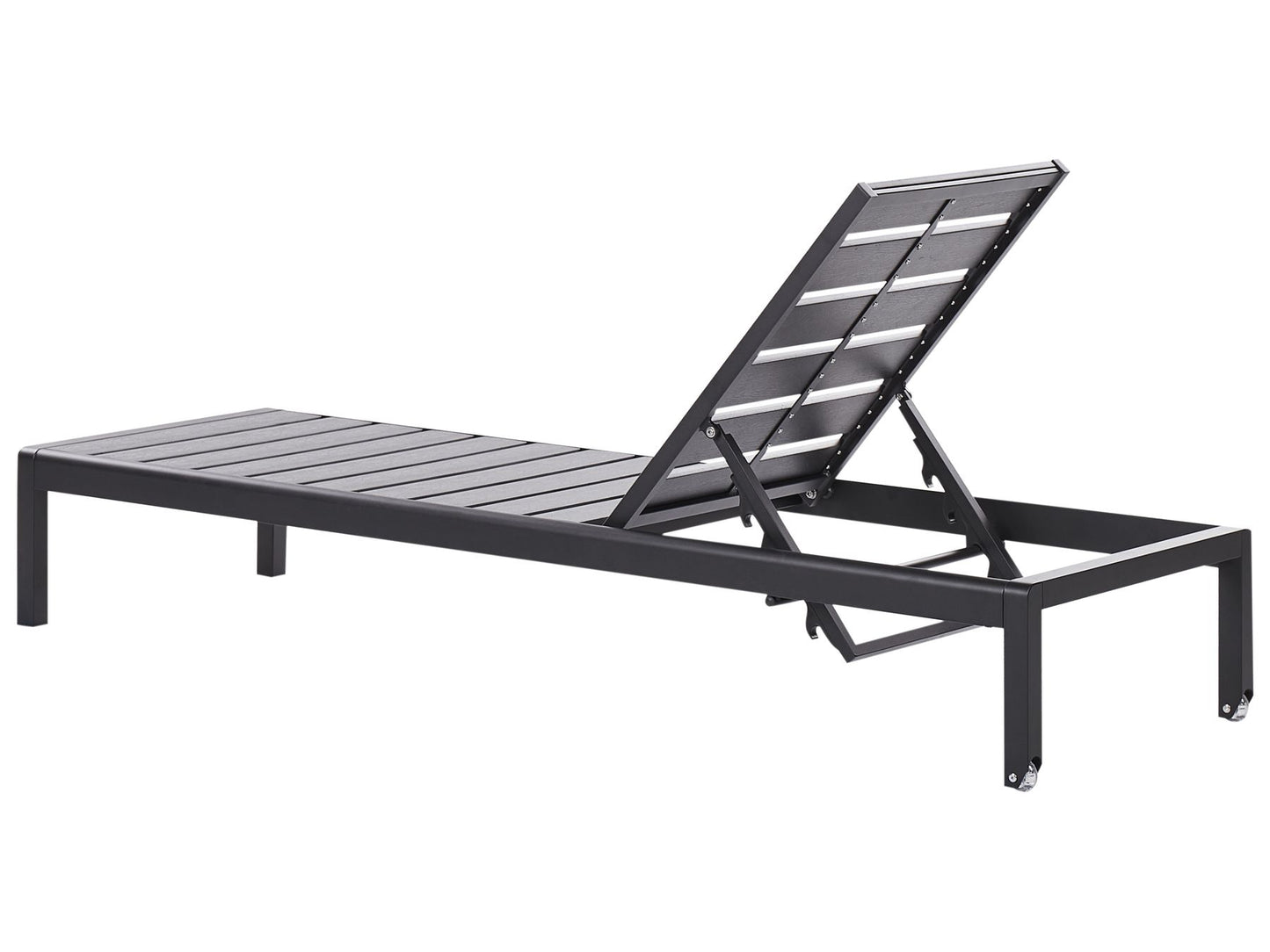 Aluminium Reclining Sun Lounger Black NARDO