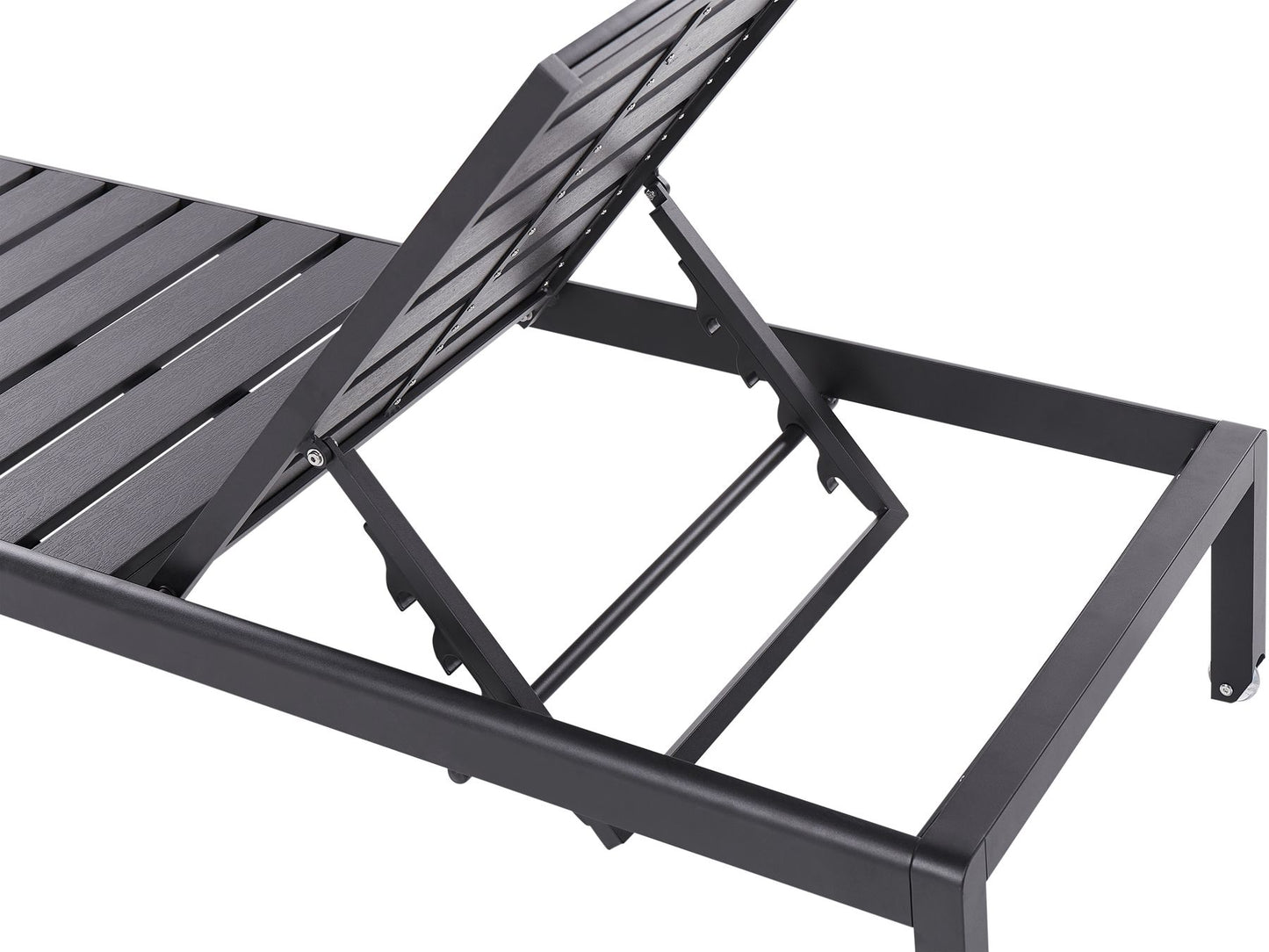 Aluminium Reclining Sun Lounger Black NARDO