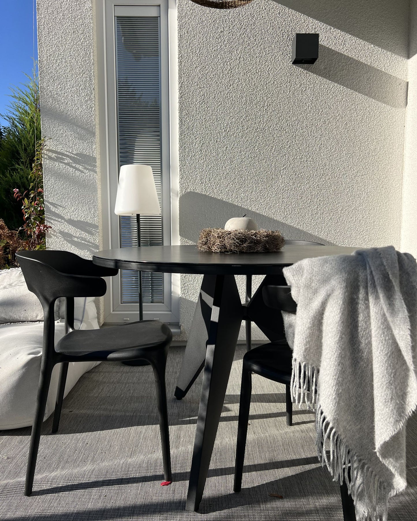 Set of 4 Garden Chairs GUBBIO Black