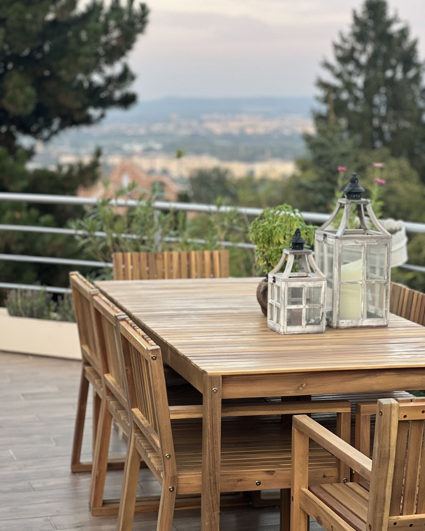 Garden Dining Set 8 Seater SASSARI II Certified Acacia Wood Light Brown