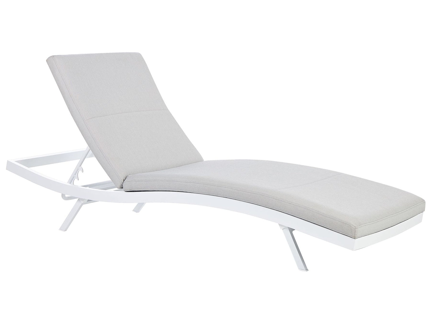 Set of 2 Fabric Reclining Sun Loungers Light Grey AMELIA