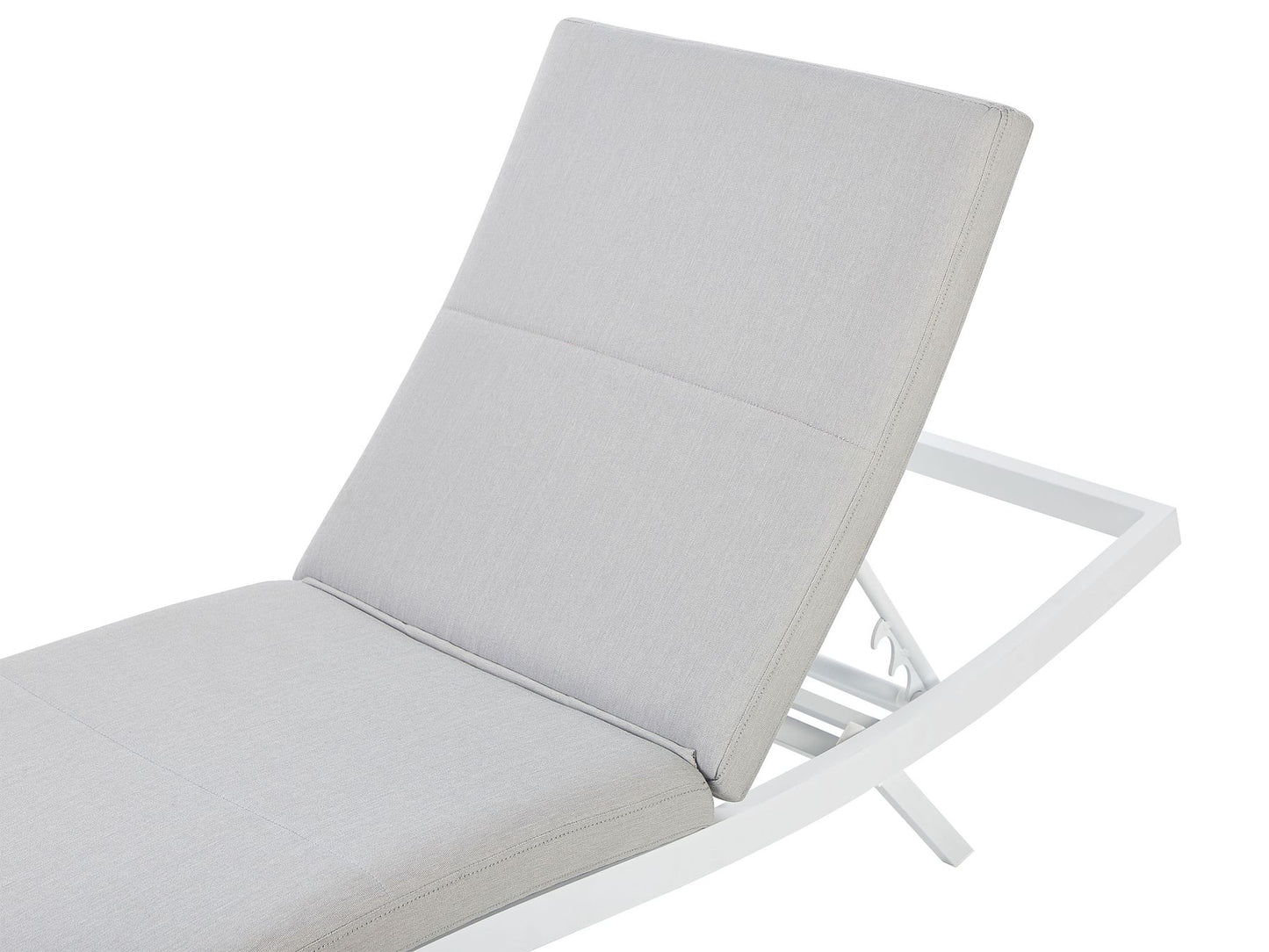 Set of 2 Fabric Reclining Sun Loungers Light Grey AMELIA