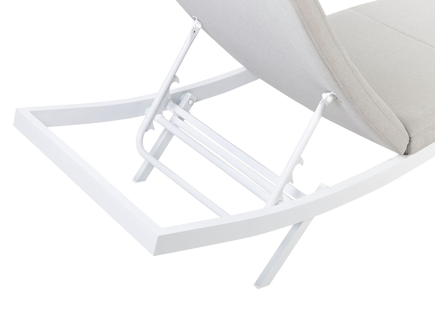 Set of 2 Fabric Reclining Sun Loungers Light Grey AMELIA