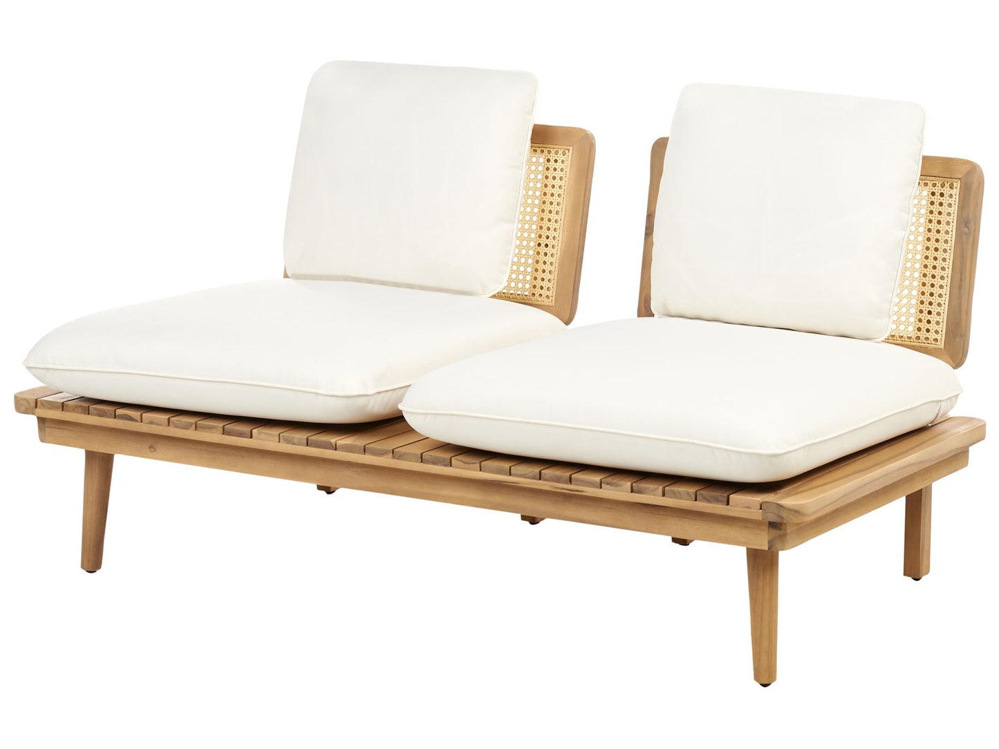 Garden Lounge Set with Table 4 Seater ACCADIA Certified Acacia Wood Light Beige