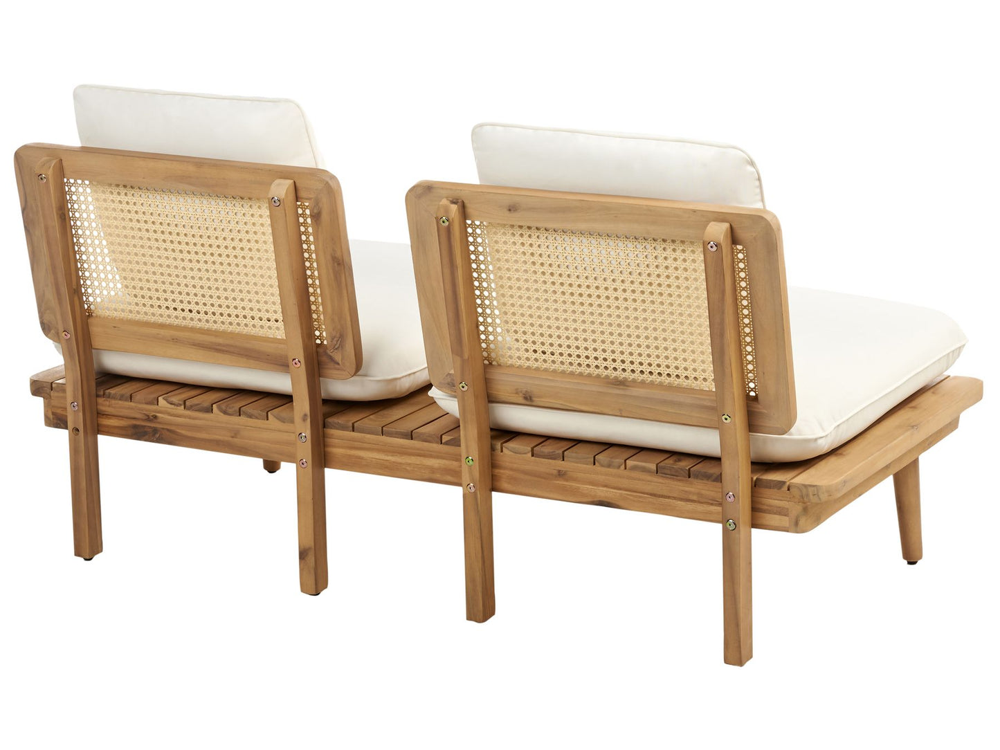 Garden Lounge Set with Table 4 Seater ACCADIA Certified Acacia Wood Light Beige