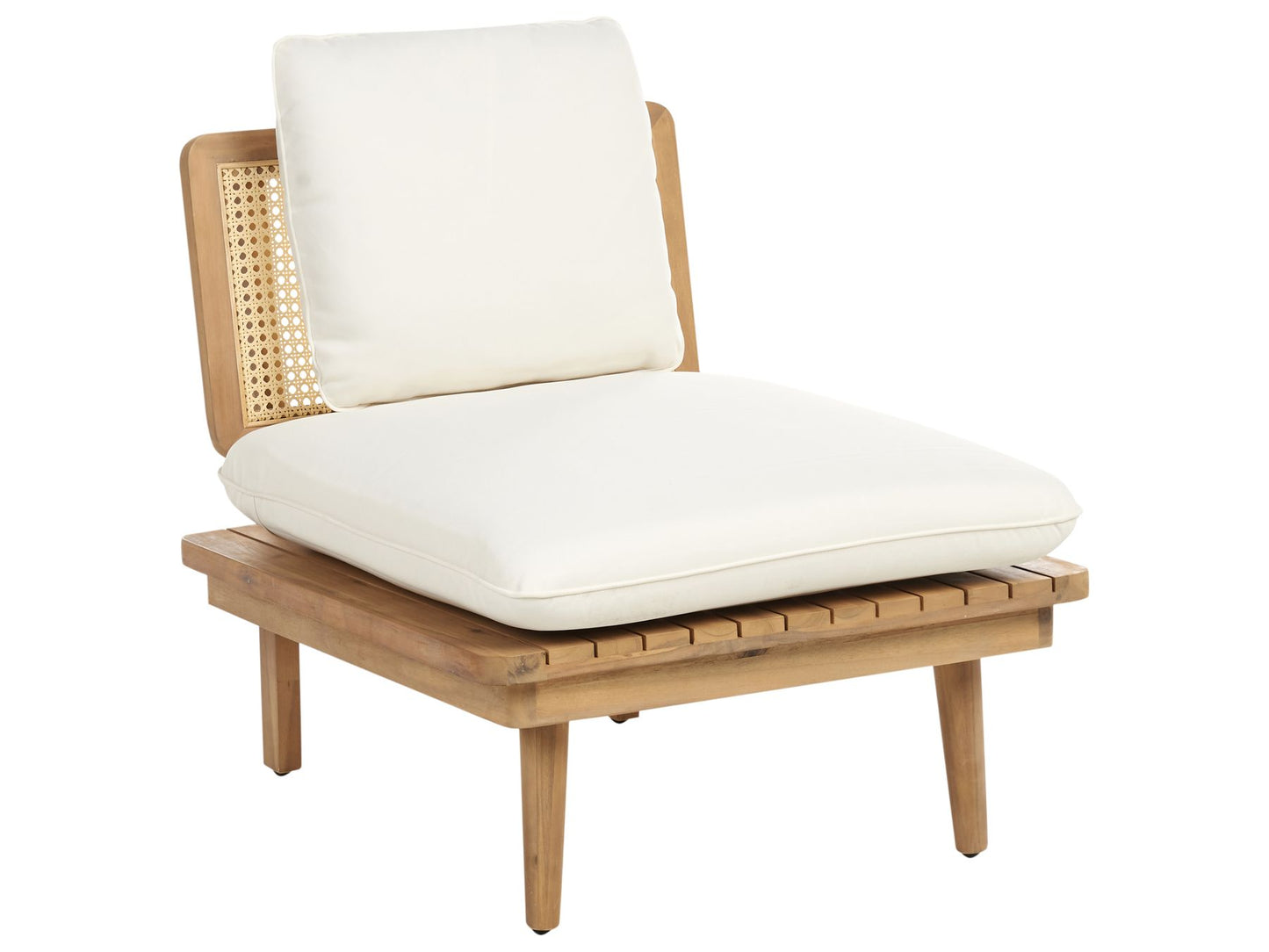 Garden Lounge Set with Table 4 Seater ACCADIA Certified Acacia Wood Light Beige