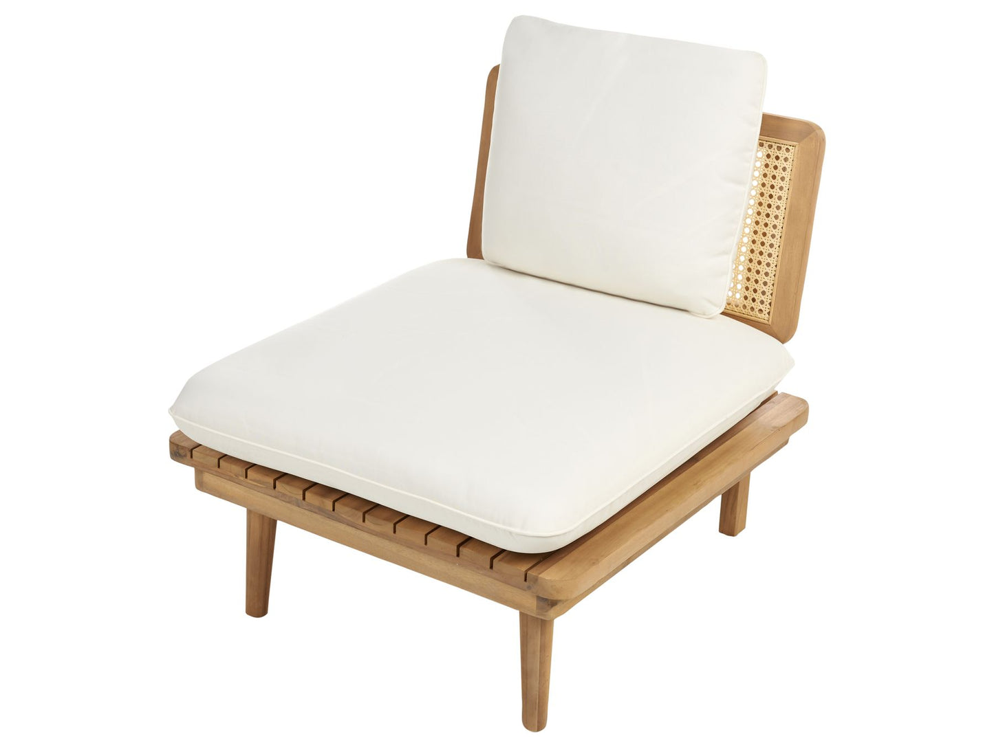 Garden Lounge Set with Table 4 Seater ACCADIA Certified Acacia Wood Light Beige