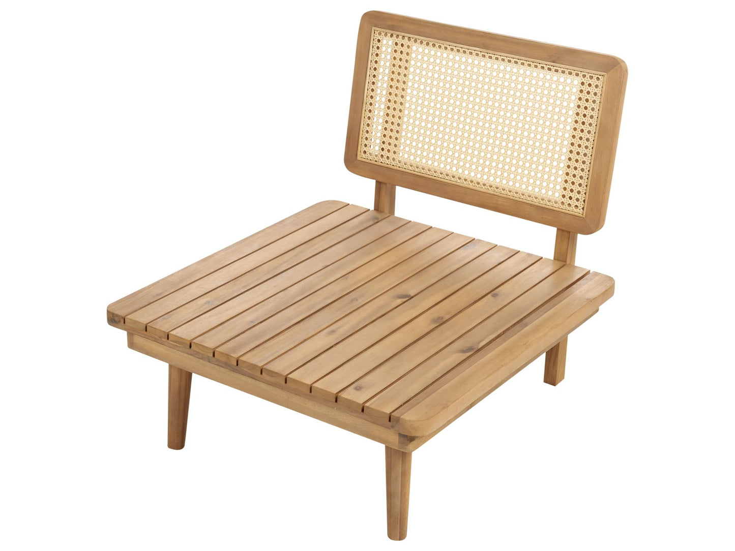 Garden Lounge Set with Table 4 Seater ACCADIA Certified Acacia Wood Light Beige