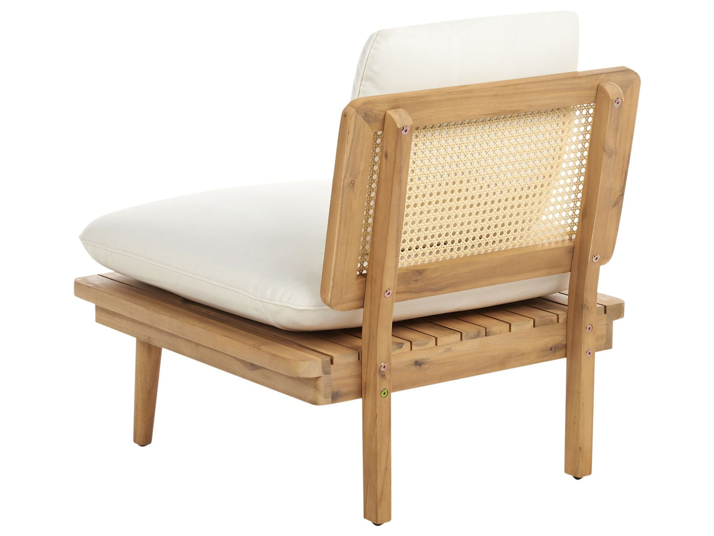 Garden Lounge Set with Table 4 Seater ACCADIA Certified Acacia Wood Light Beige