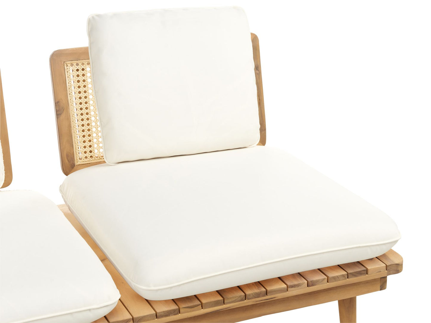 Garden Lounge Set with Table 4 Seater ACCADIA Certified Acacia Wood Light Beige