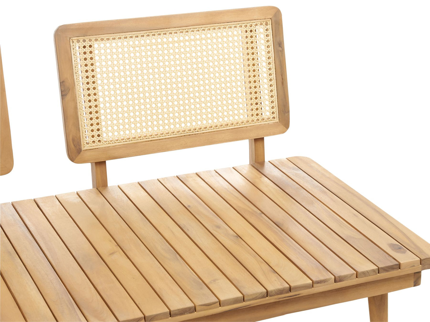 Garden Lounge Set with Table 4 Seater ACCADIA Certified Acacia Wood Light Beige