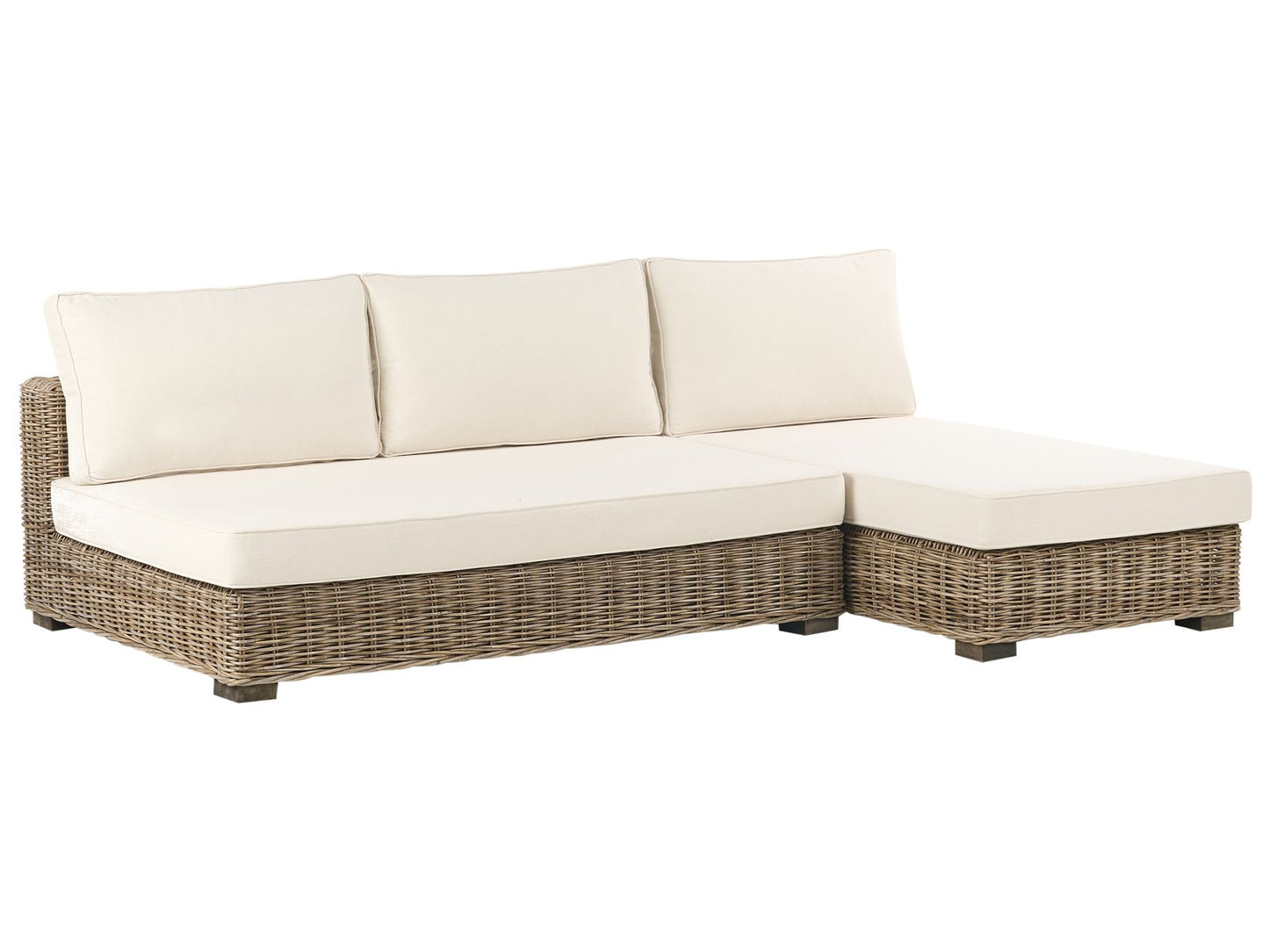 Garden Lounge Set with Table 4 Seater VARALLO Left Hand Modular Rattan Grey