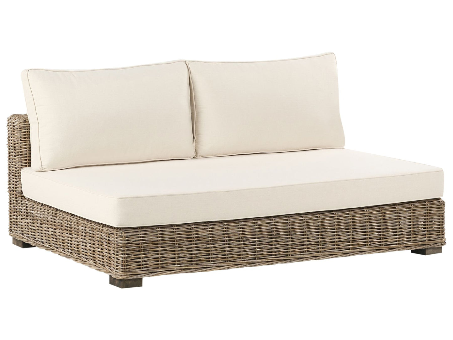 Garden Lounge Set with Table 4 Seater VARALLO Left Hand Modular Rattan Grey