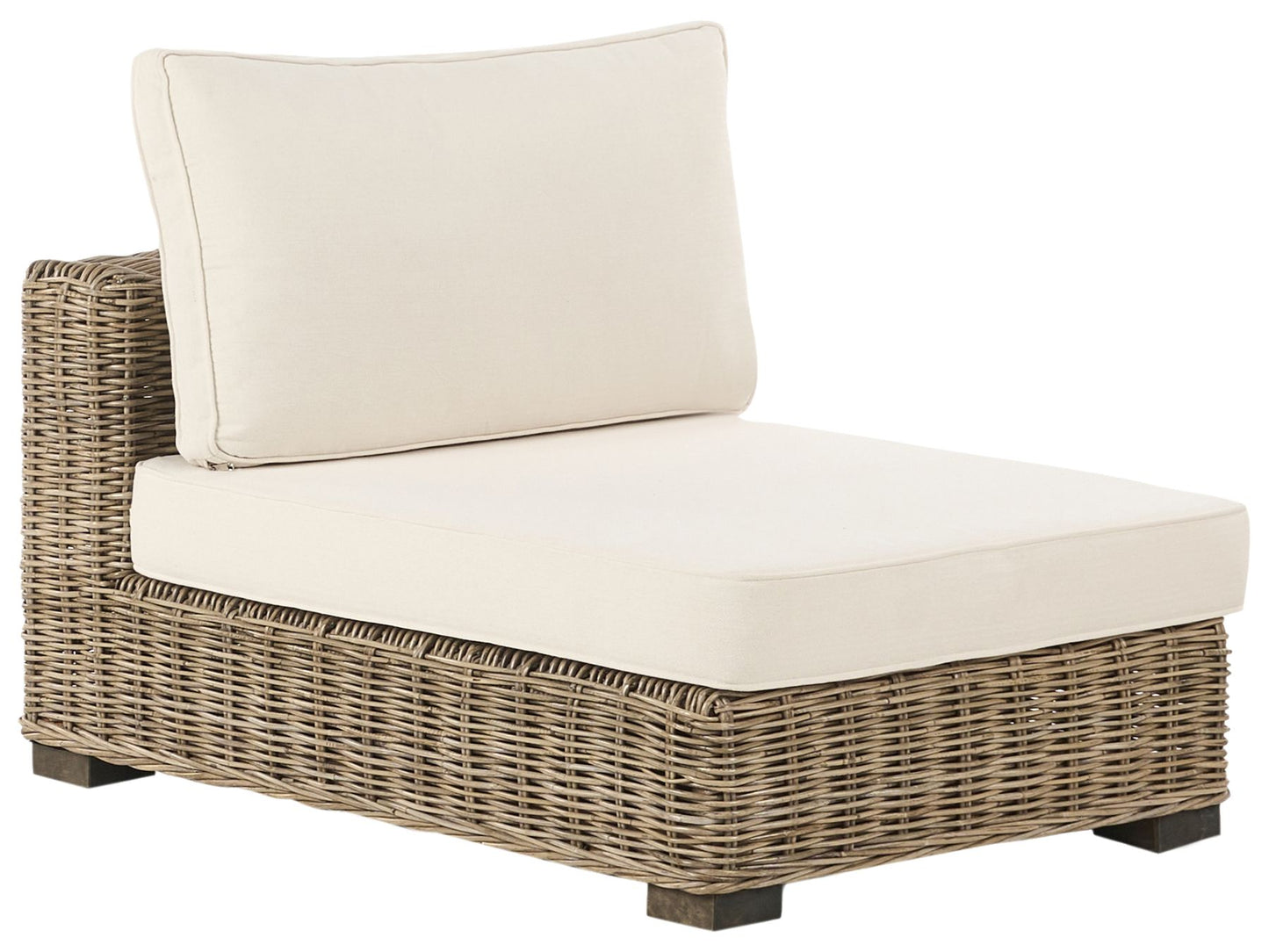 Garden Lounge Set with Table 4 Seater VARALLO Left Hand Modular Rattan Grey