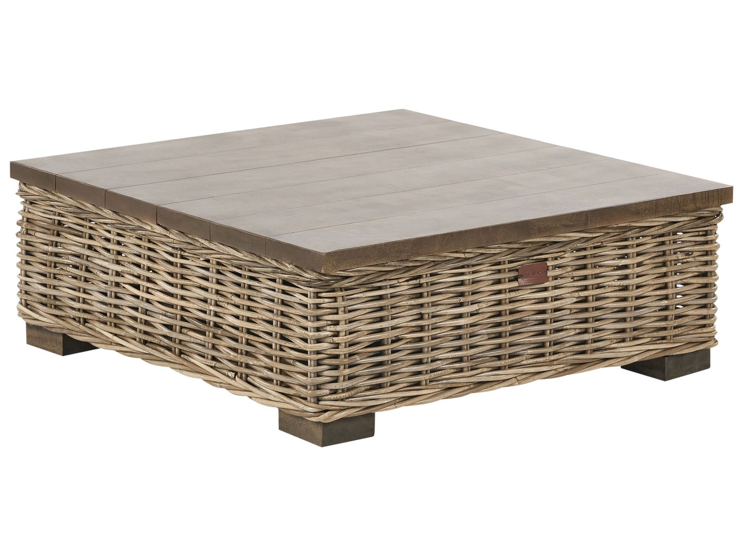 Garden Lounge Set with Table 4 Seater VARALLO Left Hand Modular Rattan Grey