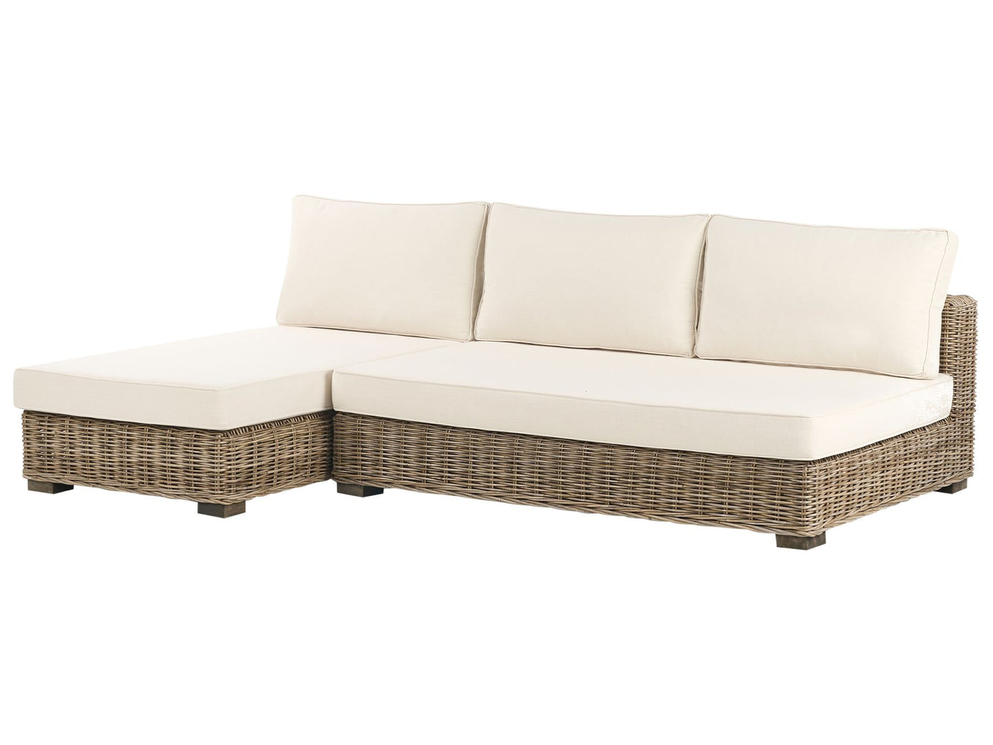 Garden Lounge Set with Table 4 Seater VARALLO Right Hand Modular Rattan Grey