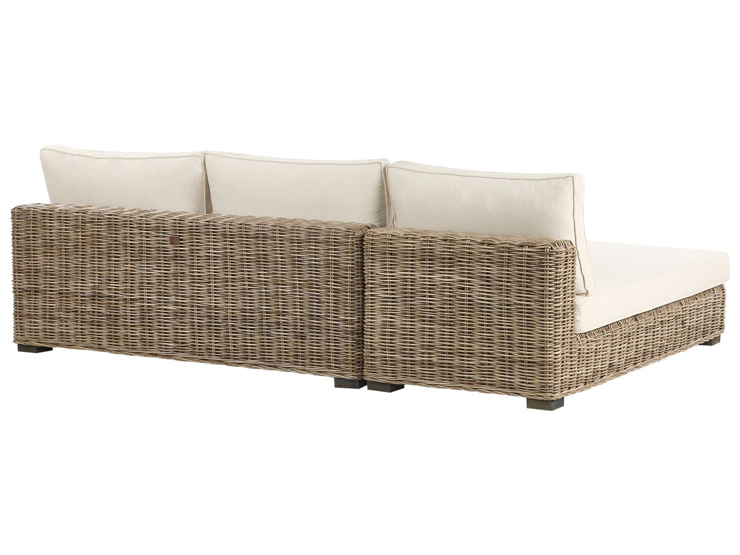 Garden Lounge Set with Table 4 Seater VARALLO Right Hand Modular Rattan Grey
