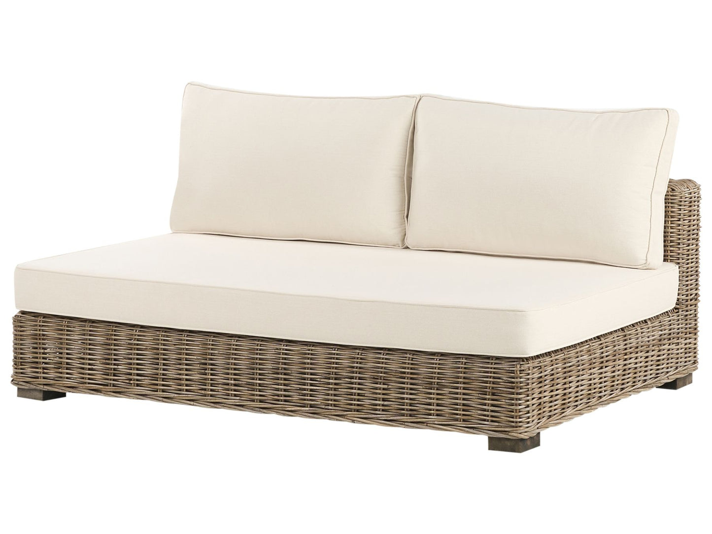 Garden Lounge Set with Table 4 Seater VARALLO Right Hand Modular Rattan Grey