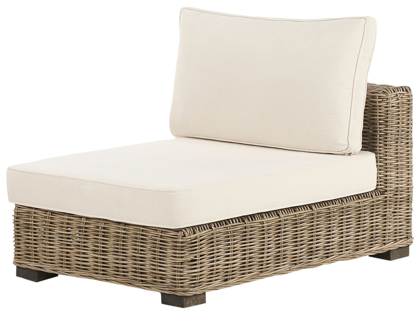 Garden Lounge Set with Table 4 Seater VARALLO Right Hand Modular Rattan Grey