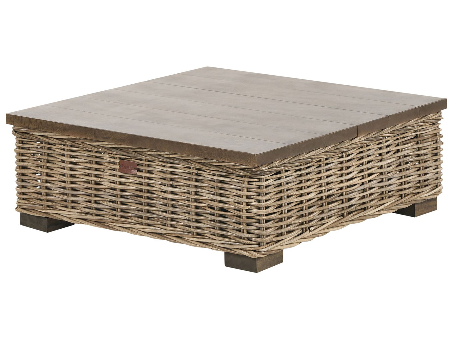 Garden Lounge Set with Table 4 Seater VARALLO Right Hand Modular Rattan Grey