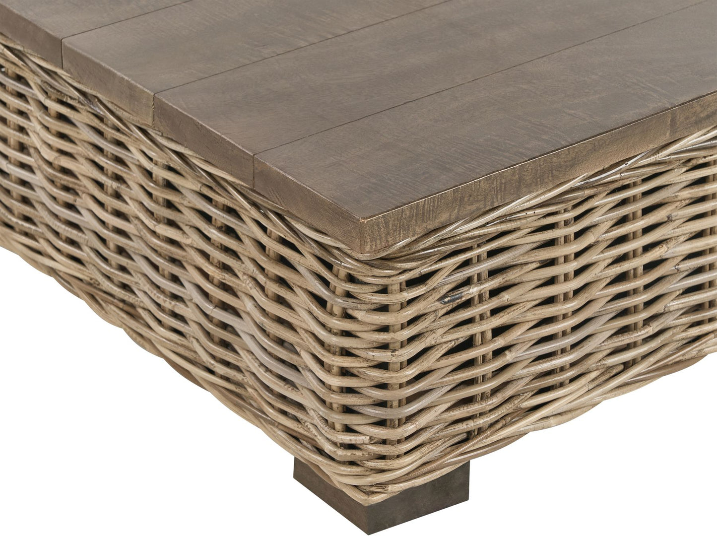 Garden Lounge Set with Table 4 Seater VARALLO Right Hand Modular Rattan Grey