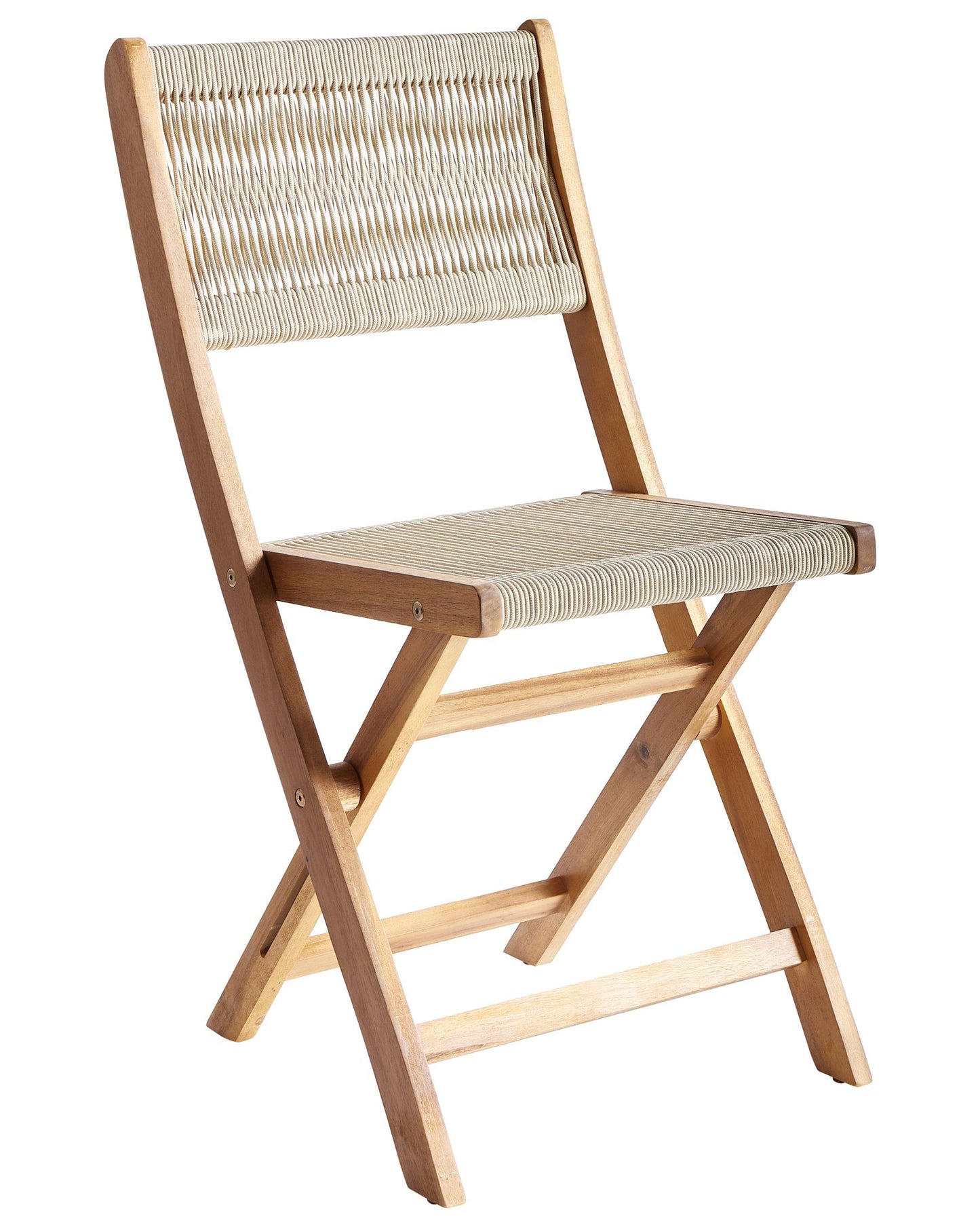 Set of 2 Garden Chairs PROSSEDI Folding Acacia Wood Beige