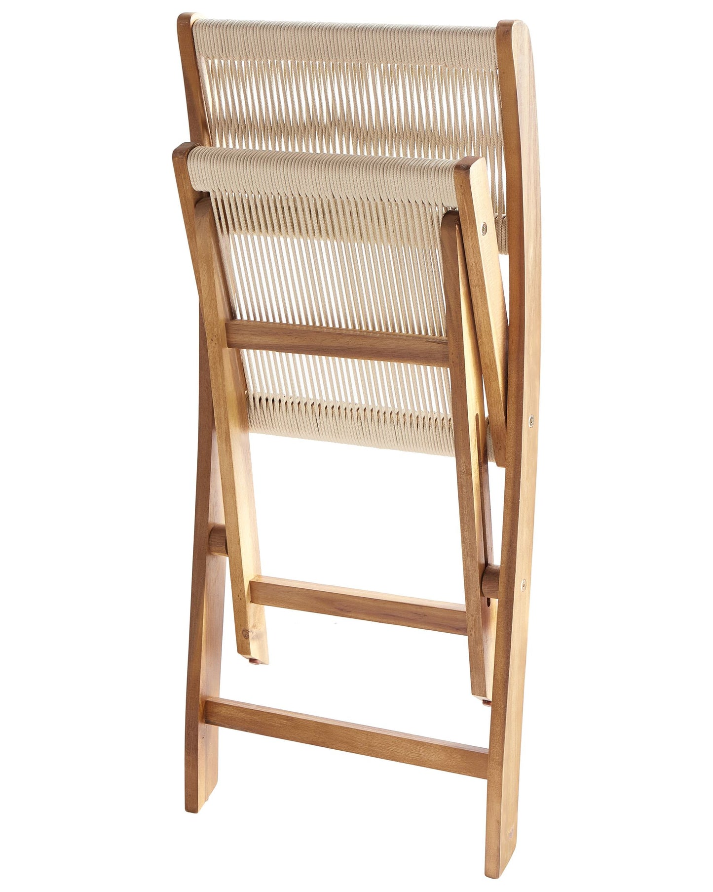 Set of 2 Garden Chairs PROSSEDI Folding Acacia Wood Beige