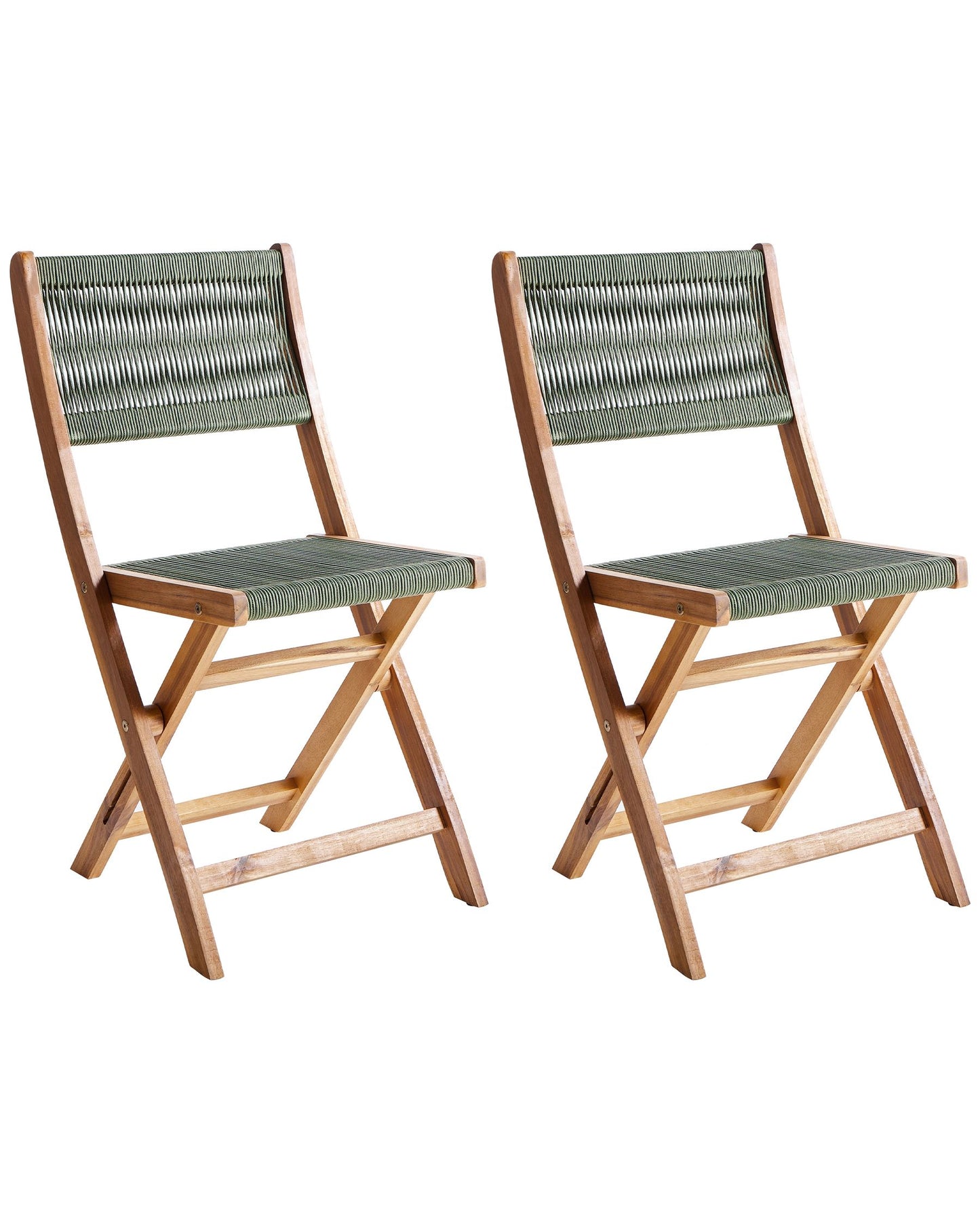 Set of 2 Garden Chairs PROSSEDI Folding Acacia Wood Green