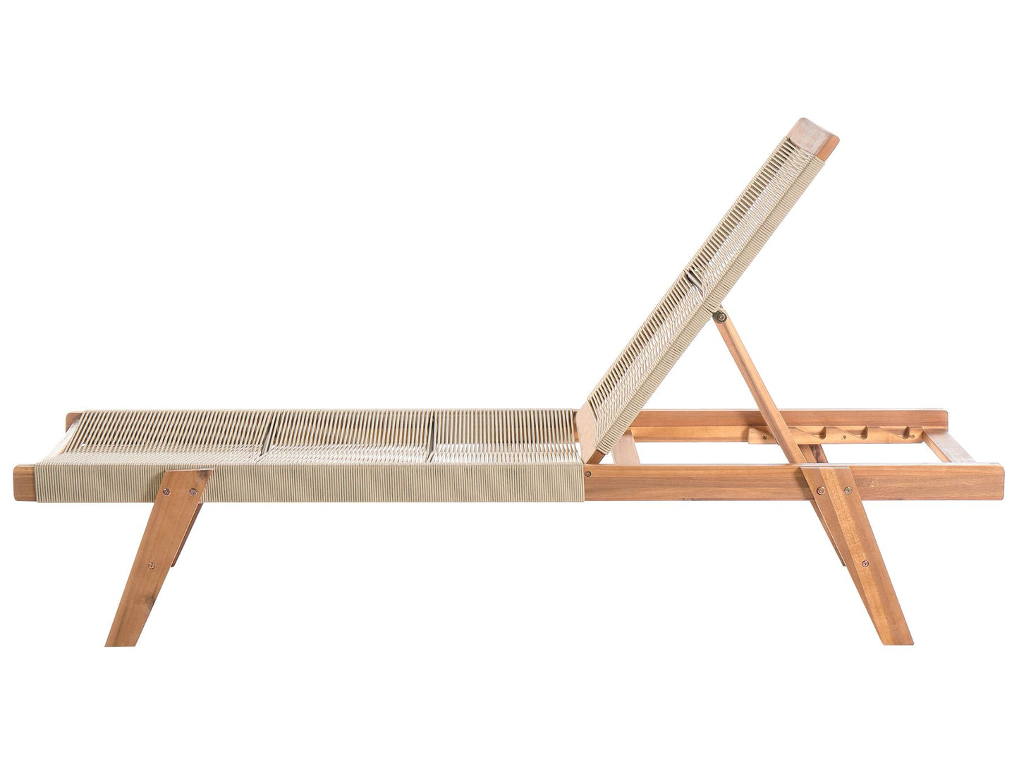 Wooden Reclining Sun Lounger Beige PROSSEDI