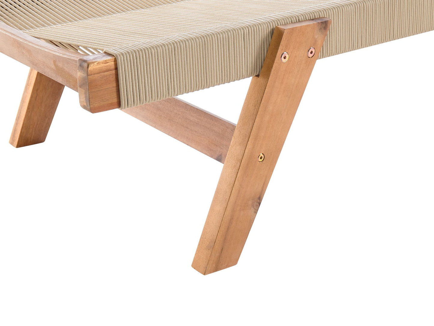 Wooden Reclining Sun Lounger Beige PROSSEDI