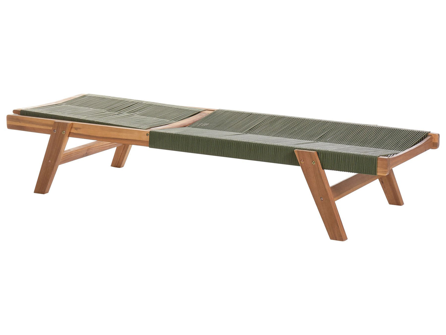 Wooden Reclining Sun Lounger Green PROSSEDI