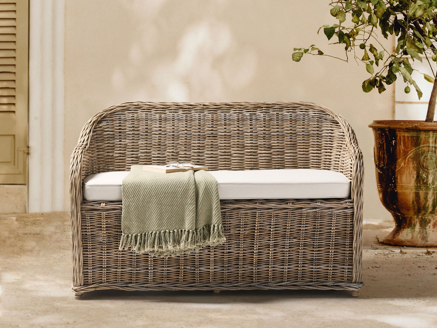 Garden Sofa 2 Seater SUSUA Rattan Natural