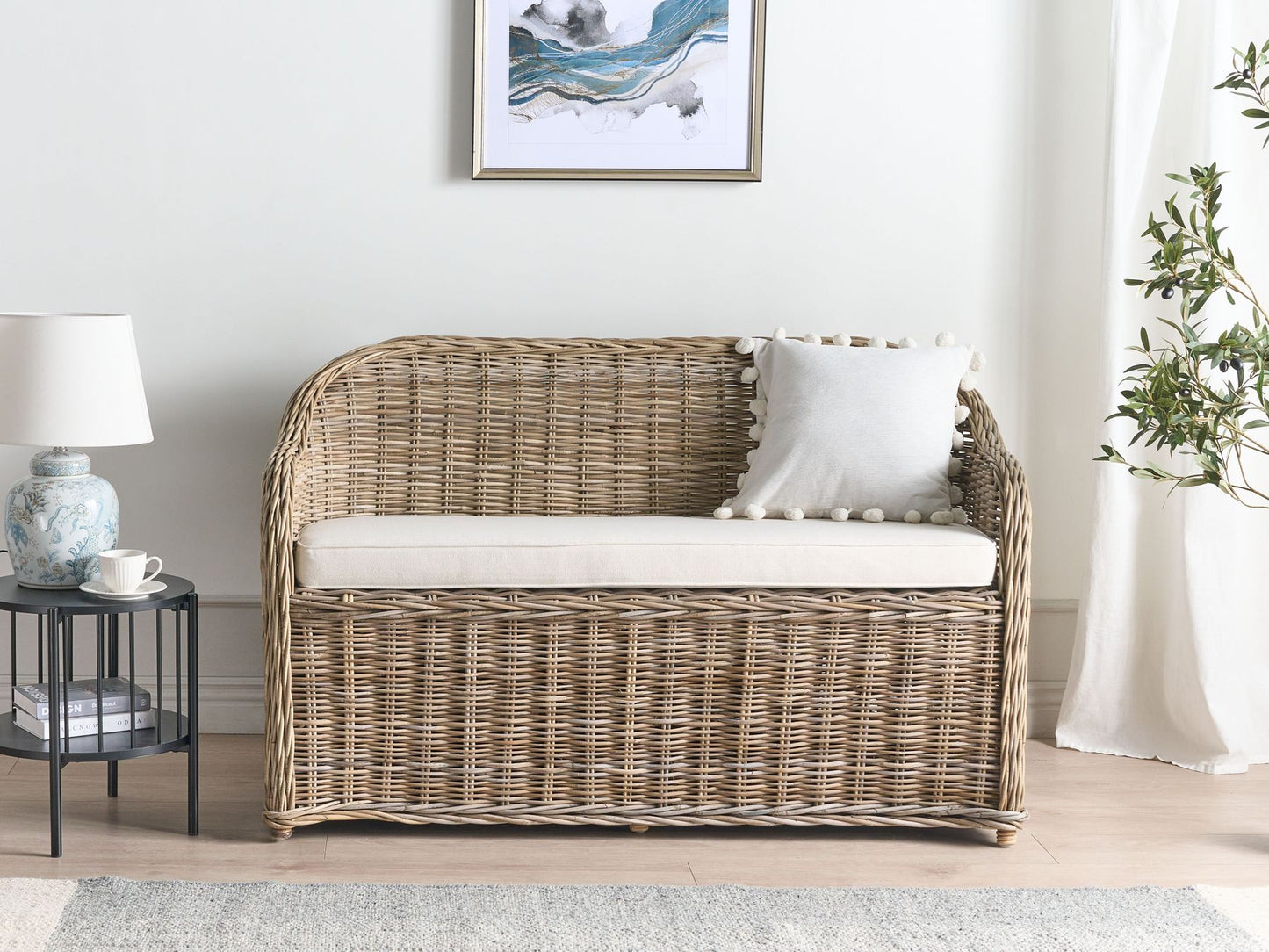 Garden Sofa 2 Seater SUSUA Rattan Natural