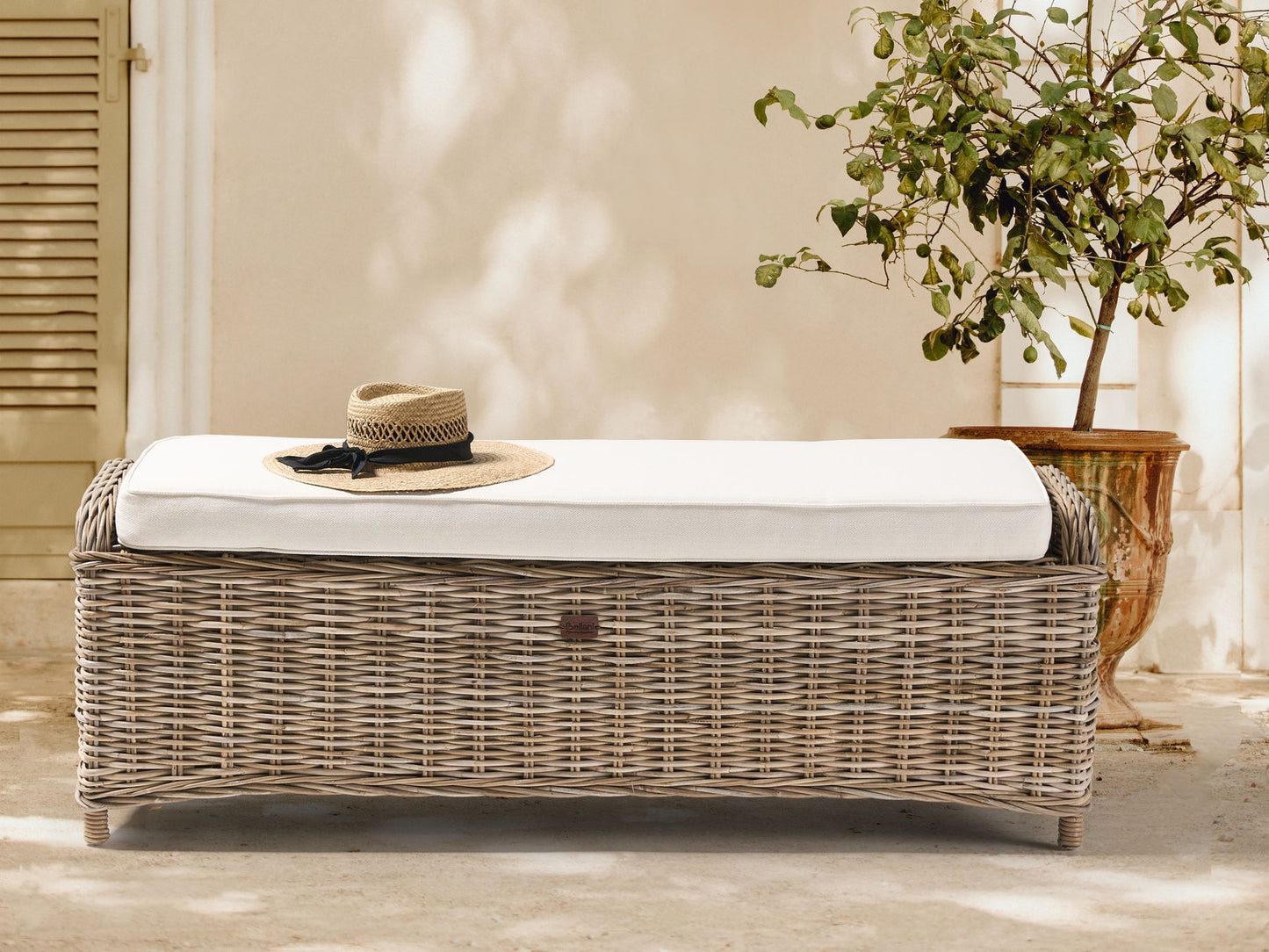 Garden Ottoman cm Rattan Natural