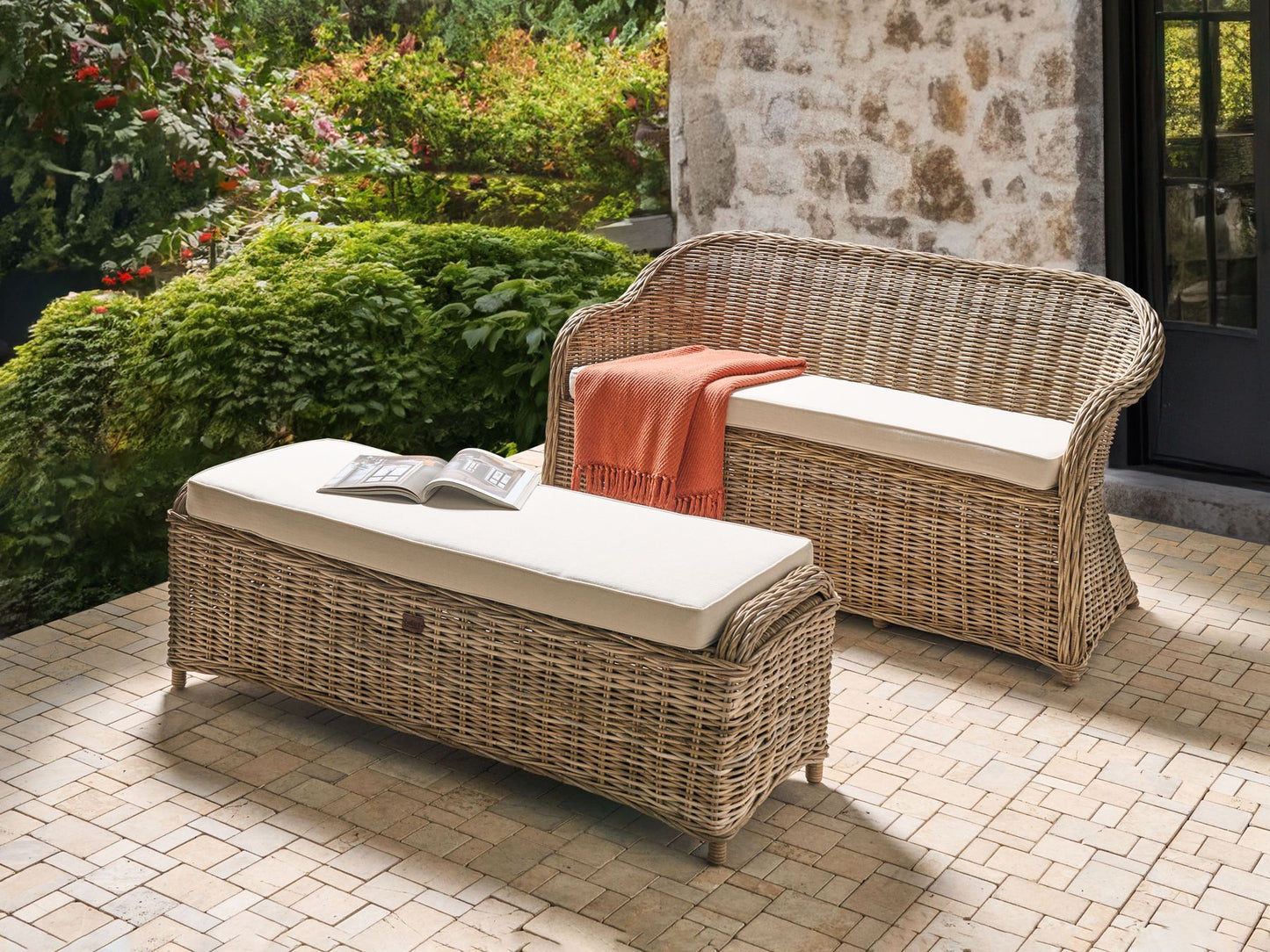 garden sofa 2 seater susua rattan natural