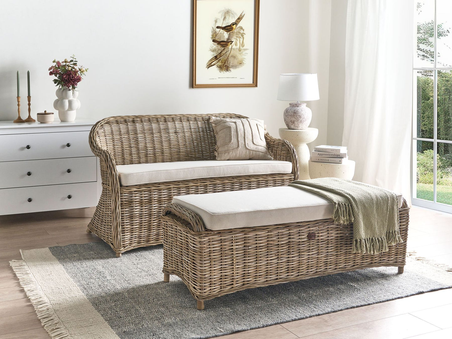 garden sofa 2 seater susua rattan natural