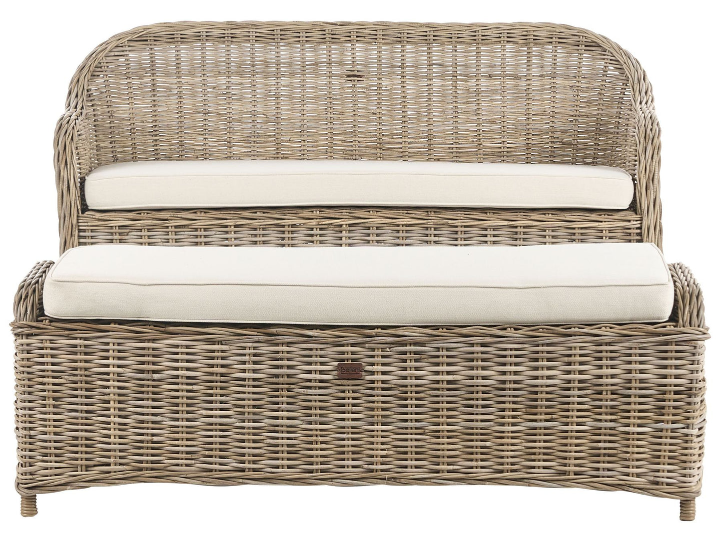 Garden Sofa with Ottoman 2 Seater SUSUA Rattan Natural