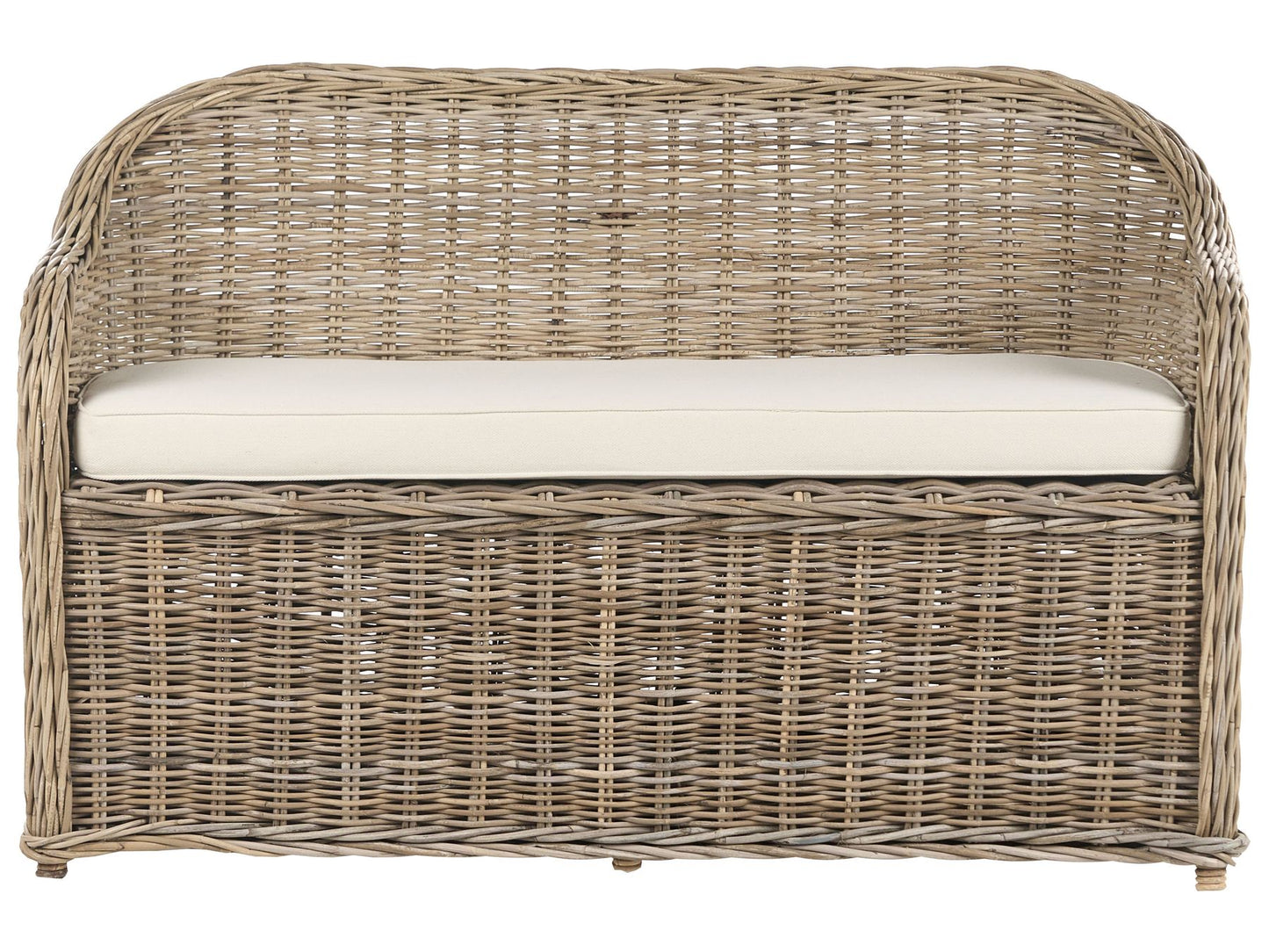 Garden Sofa with Ottoman 2 Seater SUSUA Rattan Natural