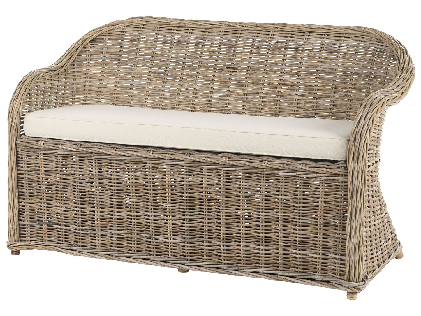 Garden Sofa with Ottoman 2 Seater SUSUA Rattan Natural