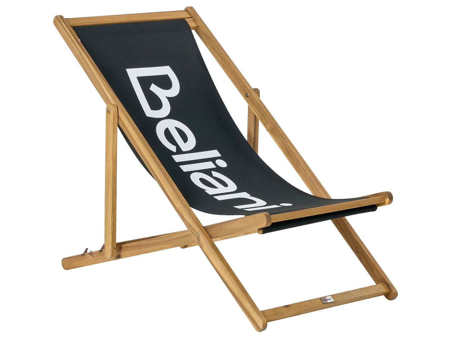 Acacia Folding Deck Chair Light Wood with Black ANZIO
