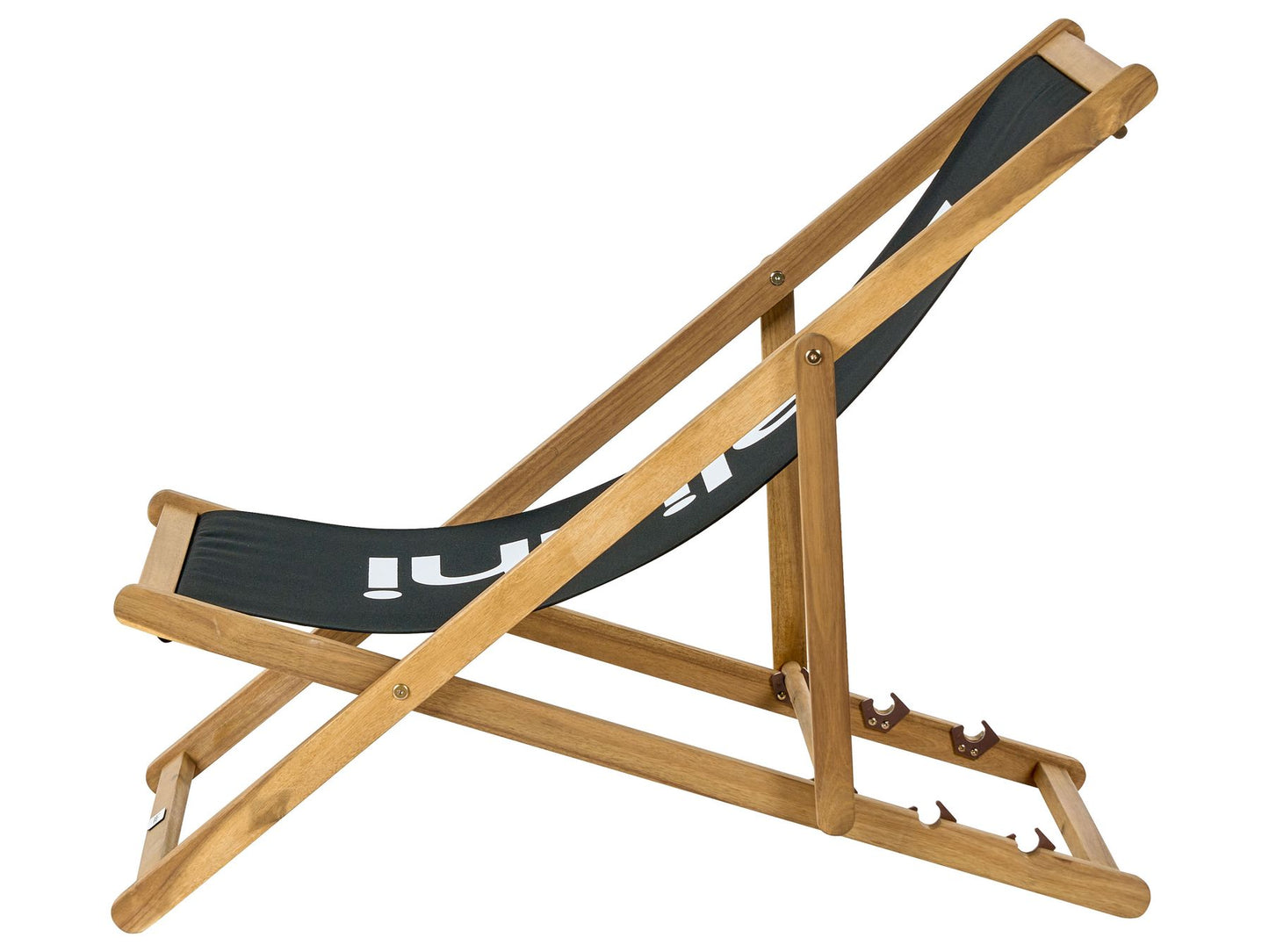 Acacia Folding Deck Chair Light Wood with Black ANZIO