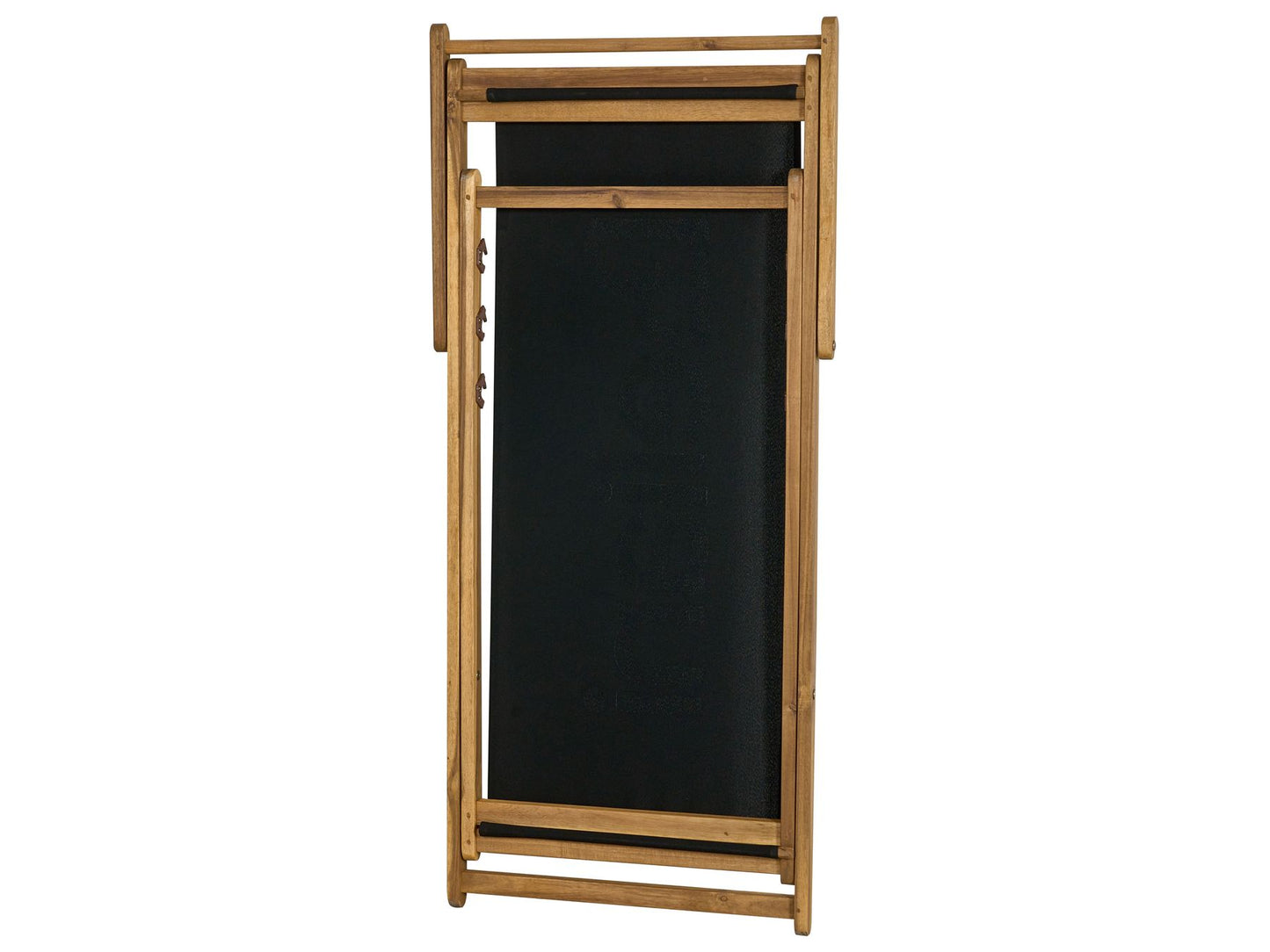 Acacia Folding Deck Chair Light Wood with Black ANZIO