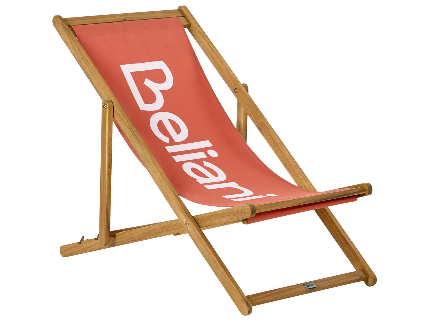 Acacia Folding Deck Chair Light Wood with Red ANZIO